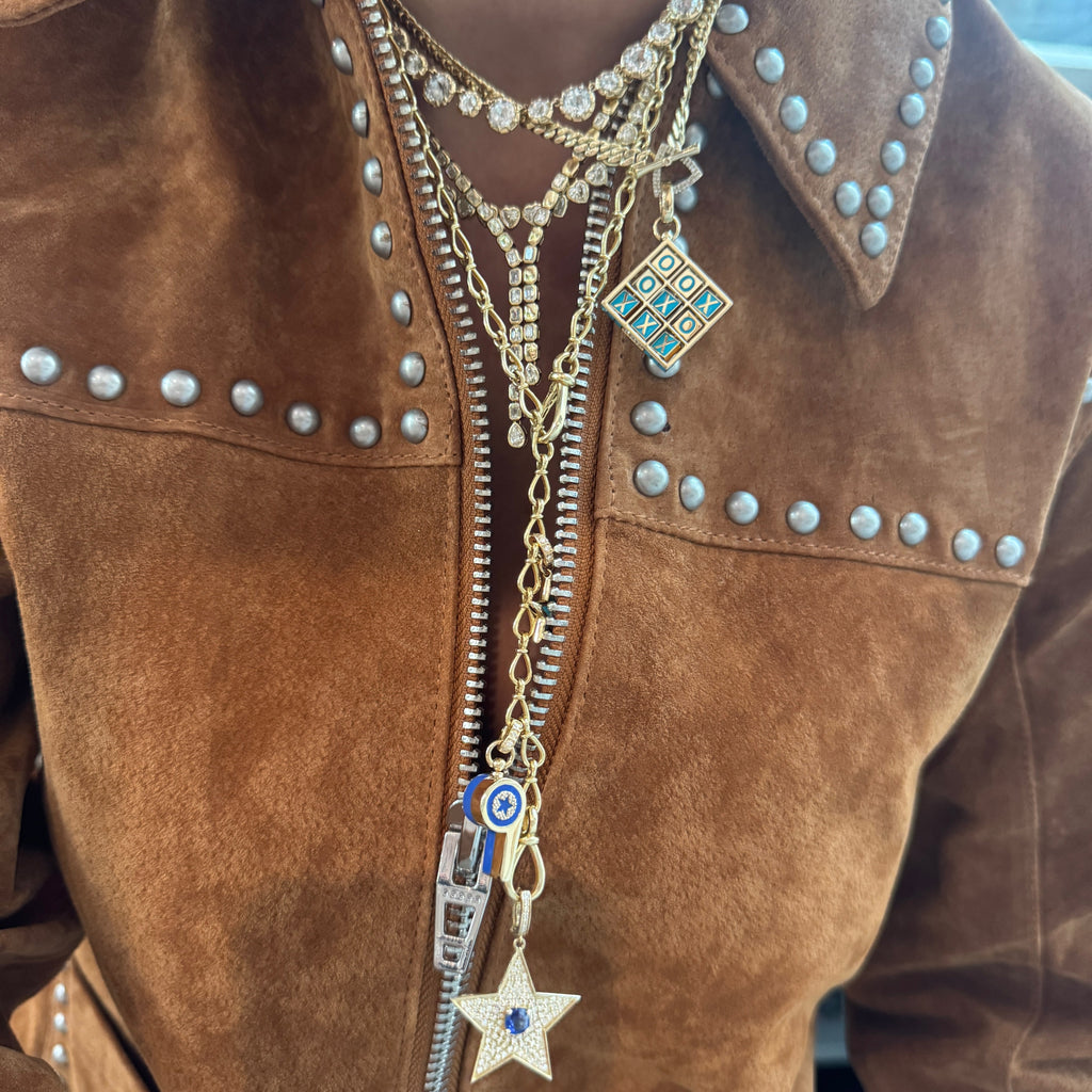 Amour Bezel Set Diamond Heart 1/2 Tennis Necklace