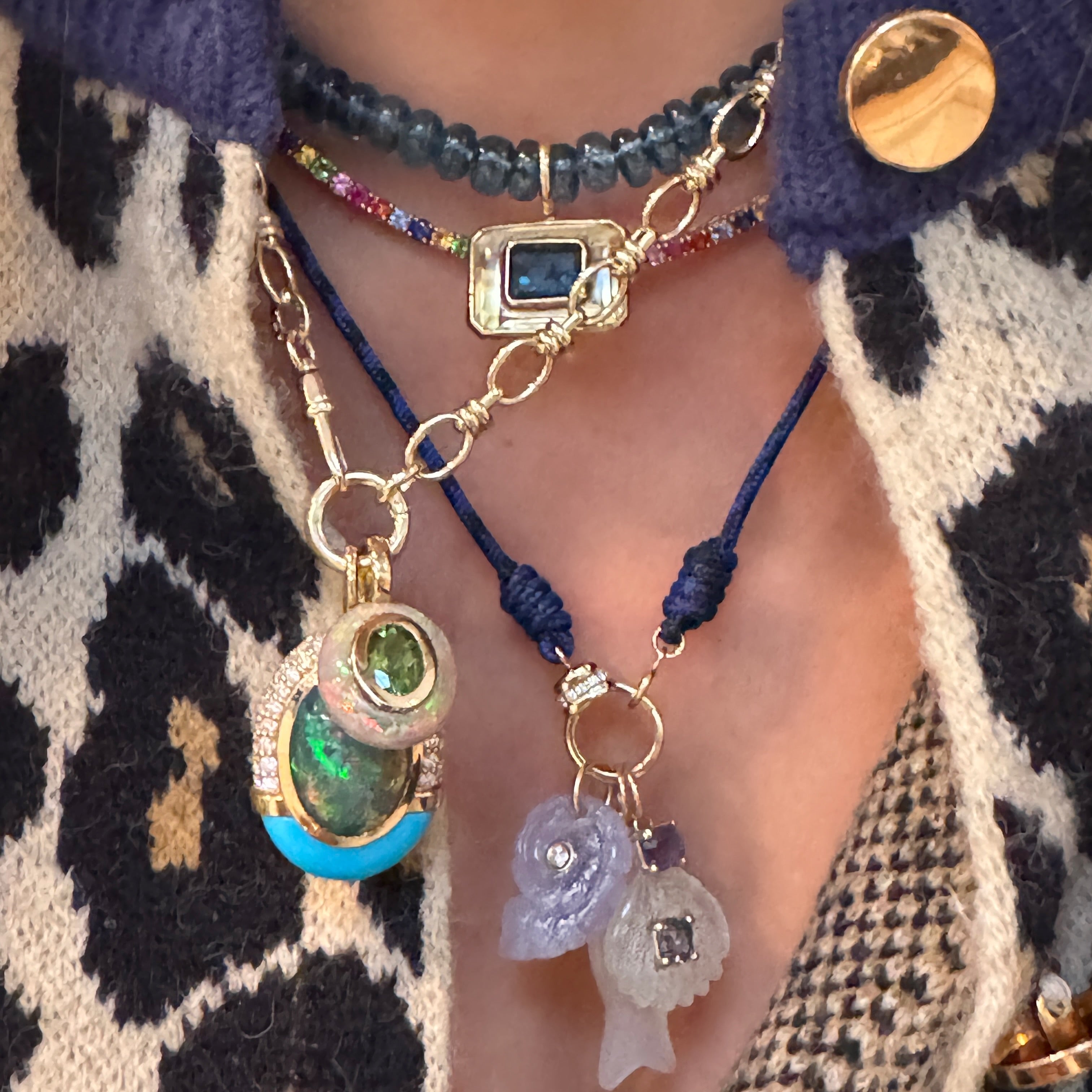 Beaded Blue Topaz Necklace