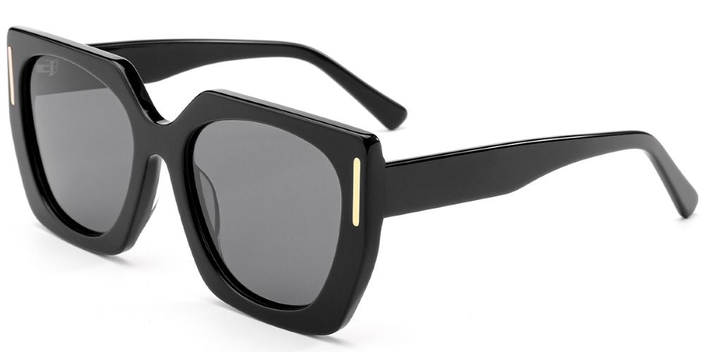 Ana Polarized Sunglasses- Black/Gold