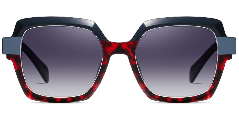 Cheryl Polarized Sunglasses- Red Leopard/Dark Blue