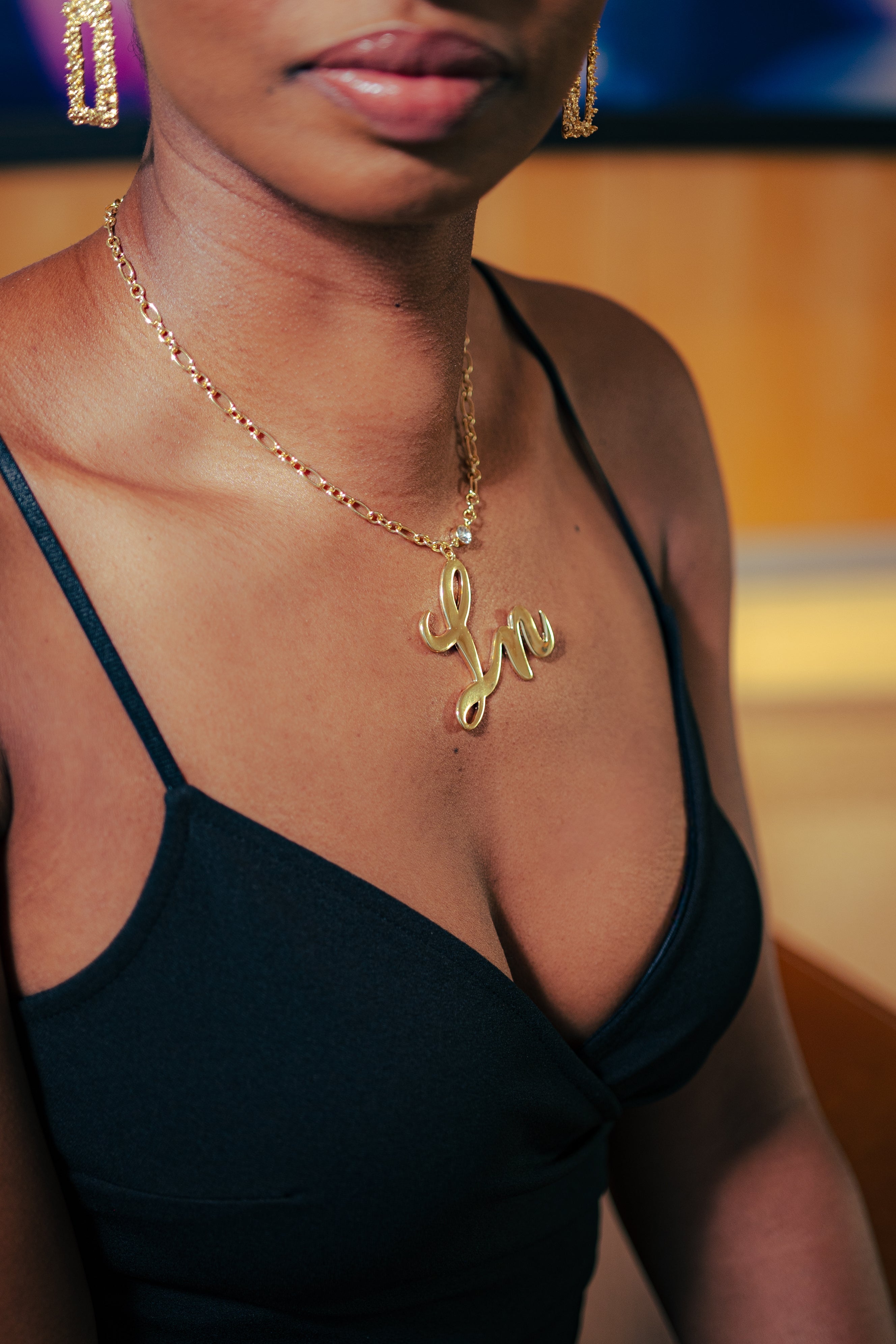 Laurice Noire LN Logo Necklace – Gold