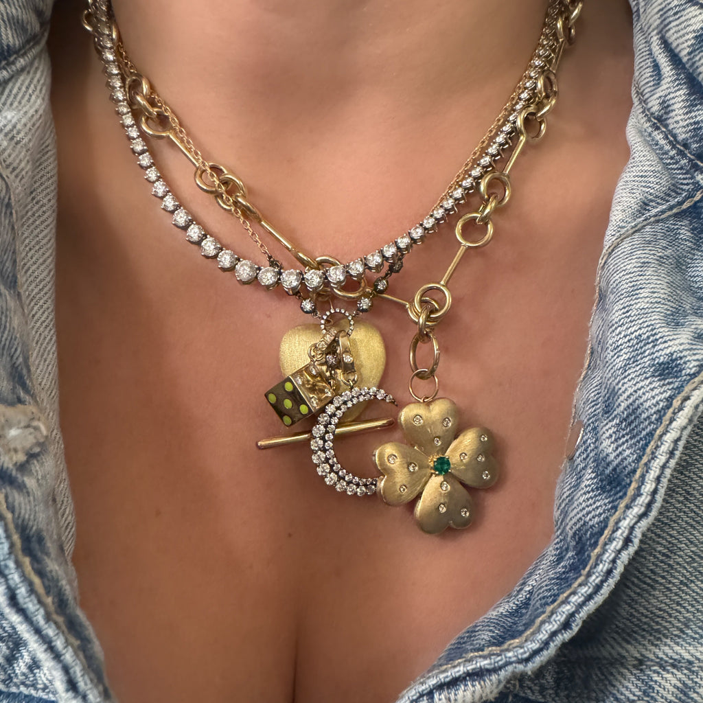 Diamond Toggle Chain Necklace with Black Rhodium