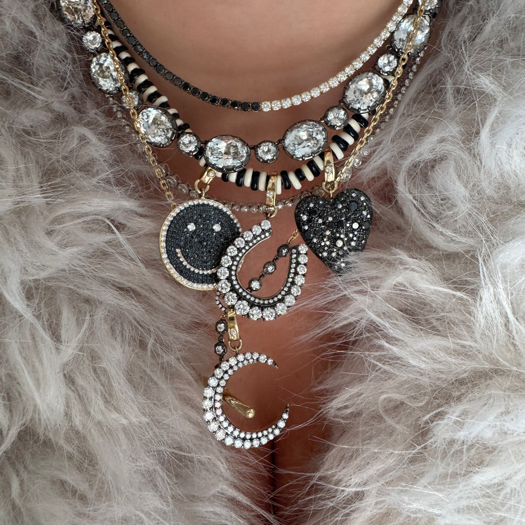 Diamond Toggle Chain Necklace with Black Rhodium