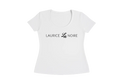 Laurice Noire Women's White Logo Scoop Neck T-Shirt